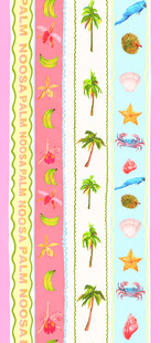 多彩热带风图案布料设计