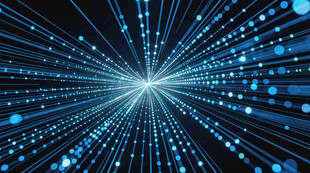 蓝色科技光线放射背景图