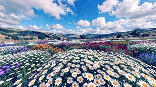 五彩斑斓的花海景观