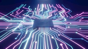 炫彩科技感电路线条图案