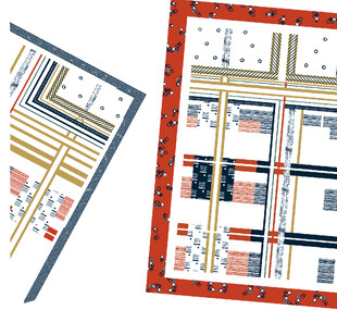 几何图案装饰方形丝巾