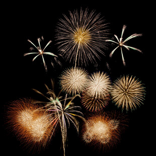 绚丽烟花绽放夜空