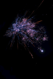 夜空中绚烂绽放的烟花