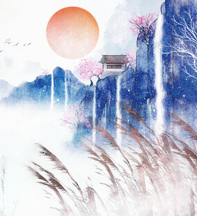 水墨古风山水意境图