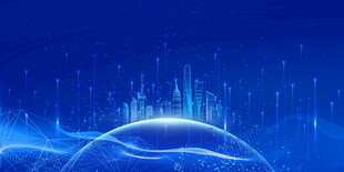 科技感蓝色地球未来景象