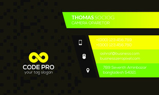 绿色简约高端名片模板 