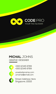 绿色简约高端名片模板 