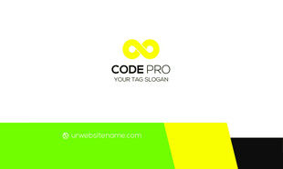 绿色简约高端名片模板 