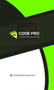 绿色简约高端名片模板 