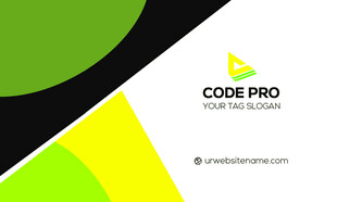 绿色简约高端名片模板 