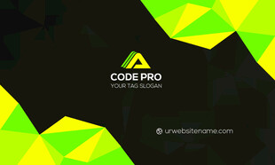 绿色简约高端名片模板 