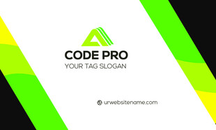 绿色简约高端名片模板 