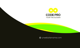 绿色简约高端名片模板 