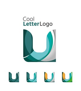 创意U字母标志设计示例