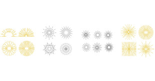 太阳图案直线条png合集