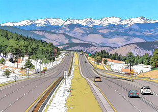 山间公路插画