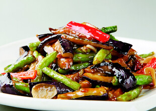 美味炒茄子豆角