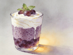 手绘多肉葡萄插画