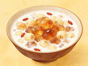 手绘桃胶牛奶羹