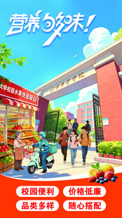 校园美食街热闹景象