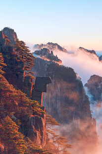 壮丽山景云海日出奇观