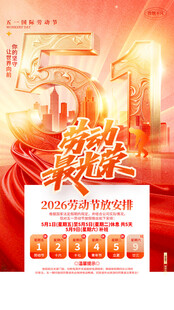 五一劳动节促销海报