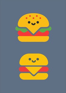 可爱笑脸汉堡图标