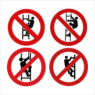 禁止攀爬梯子标识