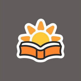 书本与太阳创意图标