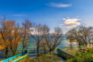 秋日湖畔美景