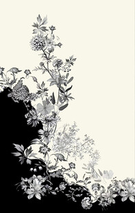 黑白花卉图案设计素材