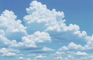 蓝天上的蓬松云朵