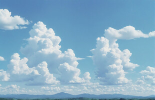 蓝天白云下的开阔景致