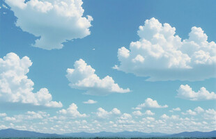 蓝天白云下的开阔景致