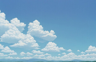 蓝天飘白云的美丽景致