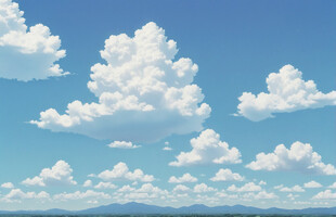 蓝天白云风景图