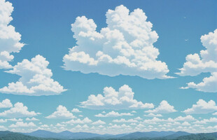 蓝天之上的梦幻云朵