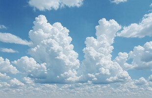 蓝天白云下的梦幻云朵