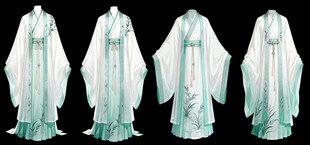 古风飘逸白色汉服展示