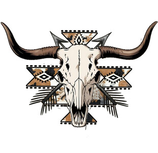 牛头骨部落风装饰图案