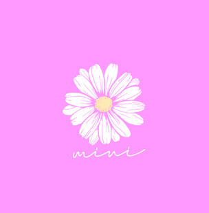 粉色背景上的简约雏菊图案