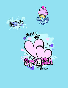 可爱卡通风格女孩主题元素