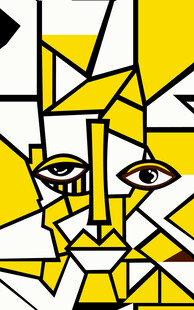 抽象几何风格人物肖像画