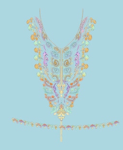 精美花卉图案服饰设计稿