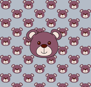 紫色小熊图案背景图