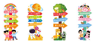 儿童乐园指示牌装饰