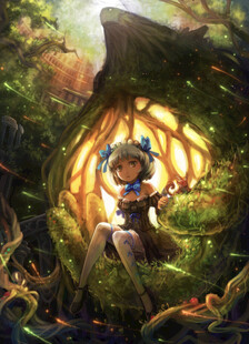 奇幻森林中的精灵少女