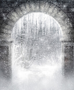 冰雪覆盖的拱形门