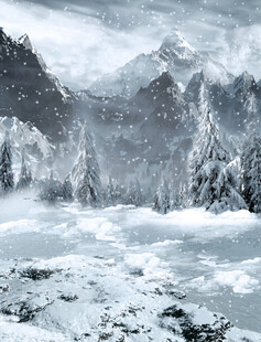 冬日雪山壮丽景观