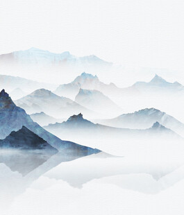 水墨山水云雾缭绕的仙境